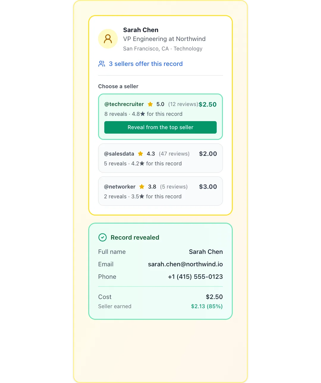 Data marketplace preview
