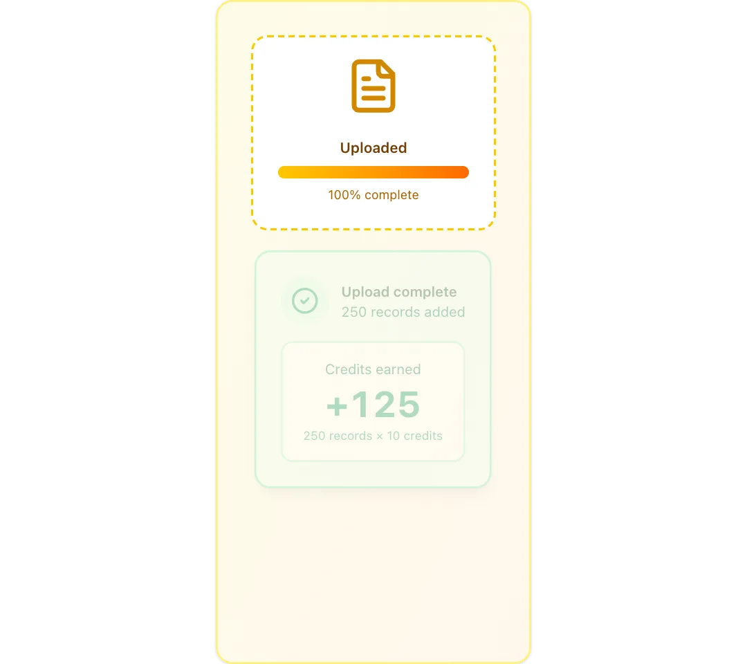 Upload and earn preview
